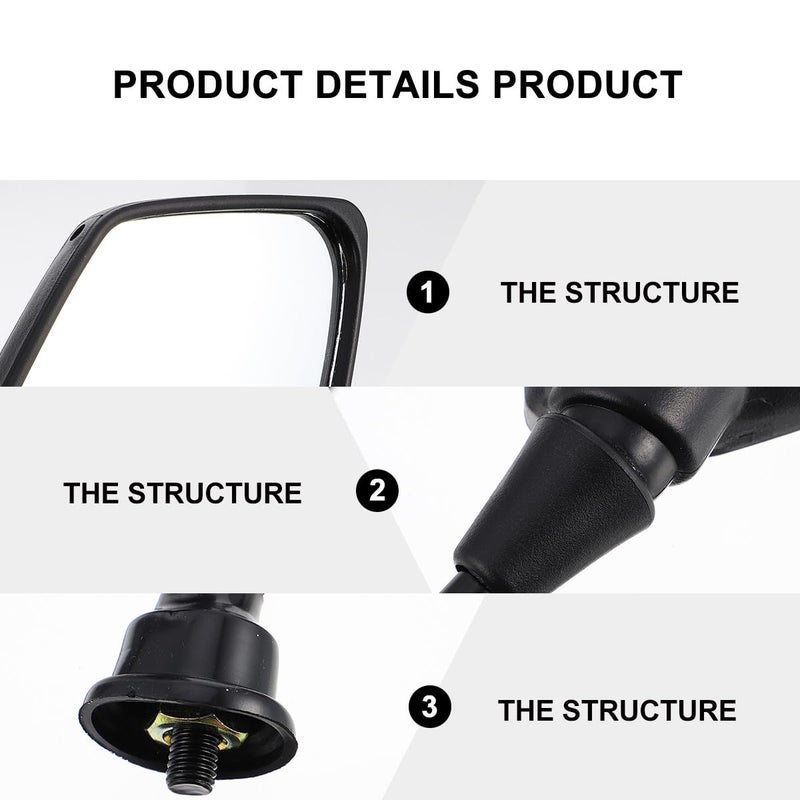 Bicycle Handlebar Mirrors 2 Pack Convex Rear View 8mm Threaded Mount for Electric Bike - Image 4