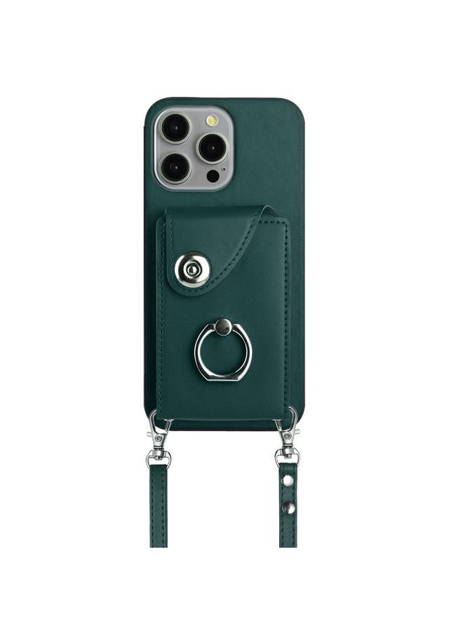 زبون حافظة لهاتف iPhone 13 Pro مع حامل بطاقات وحلقات وحقيبة هاتف مع حبل طويل - Image 2