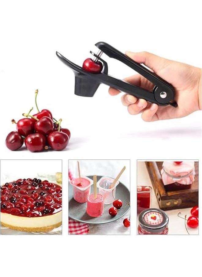 HOOKOR 2 Packs Cherry Pitter Tools, Cherry Seed Core Remover Olives Pitter Tool, Stainless Steel Cherries Corer with Space-Saving Lock Design (Black & Green)  - Image 5