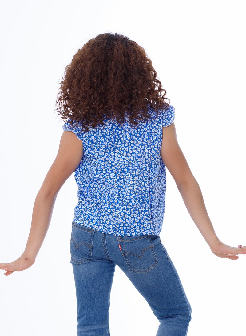 بيبو بلوزه كت منقوشه _أزرق - Image 3