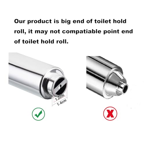 TuoxinEM 2 Pieces Universal Plastic Spring Loaded Toilet Paper Holder Roller Replacement, Chrome (Silver) - Image 4