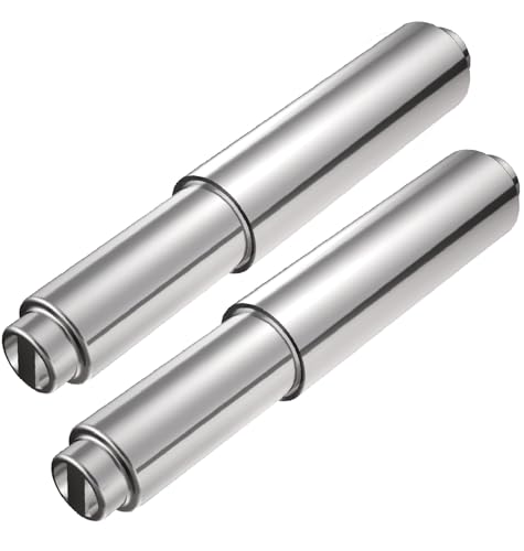 TuoxinEM 2 Pieces Universal Plastic Spring Loaded Toilet Paper Holder Roller Replacement, Chrome (Silver) - Image 5