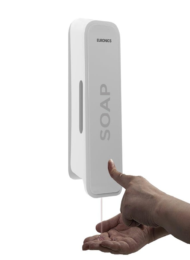 Euronics EA51 300ml Manual Soap Dispenser Wall Mounted | ABS Plastic Refillable Gel & Liquid Soap Dispenser | Compact Hygienic Handwash Dispenser for Bathroom, Kitchen, Office & Hotel | White - Image 1