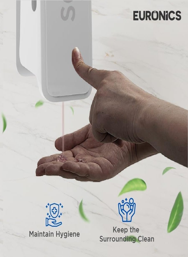 Euronics EA51 300ml Manual Soap Dispenser Wall Mounted | ABS Plastic Refillable Gel & Liquid Soap Dispenser | Compact Hygienic Handwash Dispenser for Bathroom, Kitchen, Office & Hotel | White - Image 3