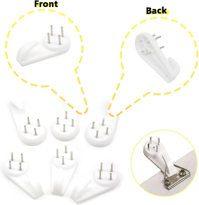 Hocansen 30 PCS Invisible Nail Wall Hooks Plastic Hardwall Hanger Hooks Picture Hangers Non-Mark Hook for Hanging Art Decorations Photo Frame (39x19x8/XK-SL) - Image 3