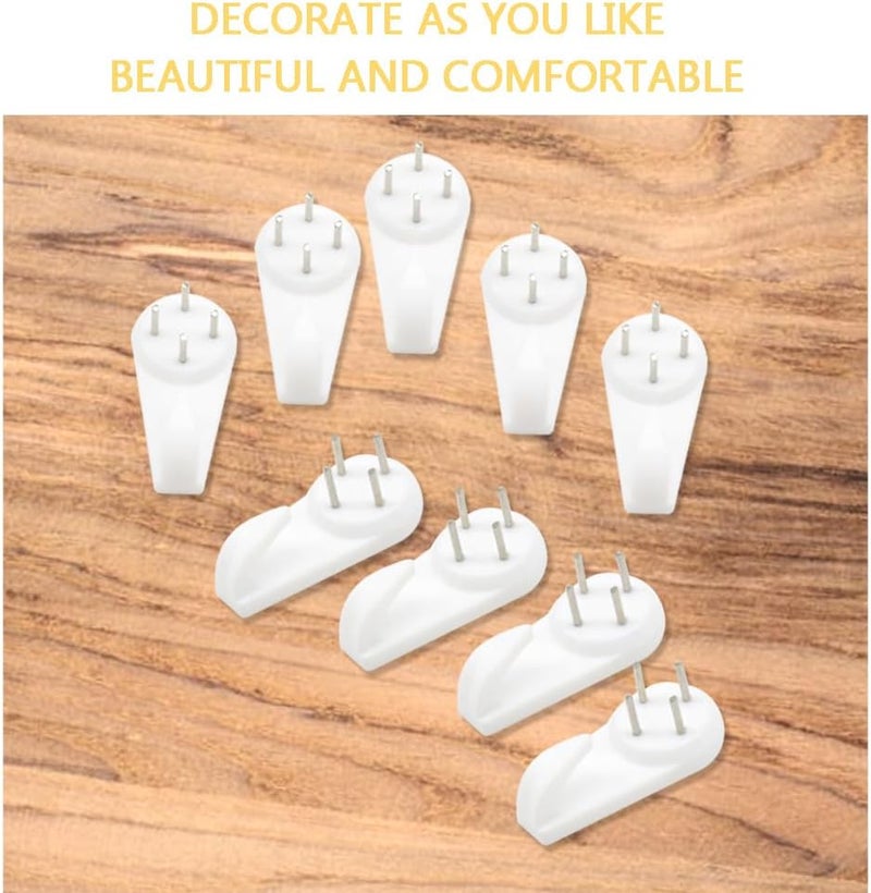 Hocansen 30 PCS Invisible Nail Wall Hooks Plastic Hardwall Hanger Hooks Picture Hangers Non-Mark Hook for Hanging Art Decorations Photo Frame (39x19x8/XK-SL) - Image 5