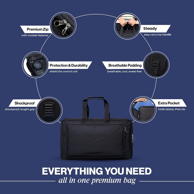 Baritone Polyester Case for for Pioneer DJ DDJ-FLX4 Controller Heavy Duty Padded Sponge Gig Bag, Black - Image 4