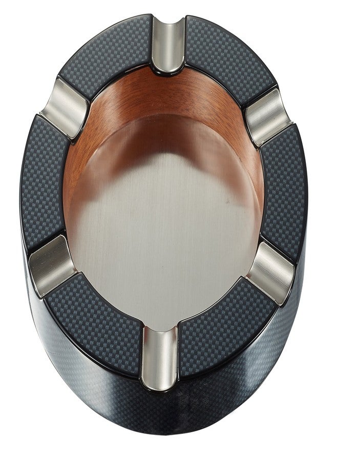 Visol Products VASH732 Tyrus Carbon Fiber Round Cigar Ashtray - Image 2
