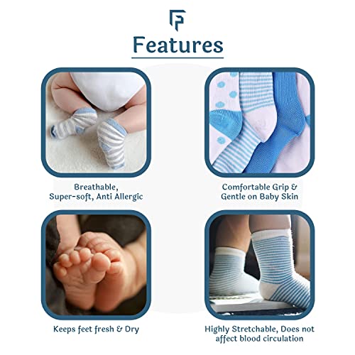 FOOTPRINTS Baby Boys' Organic Cotton Socks | Multicolour | Anti-Bacterial & Soft | Pack of 5 Pairs (3–5 Years) - Image 5