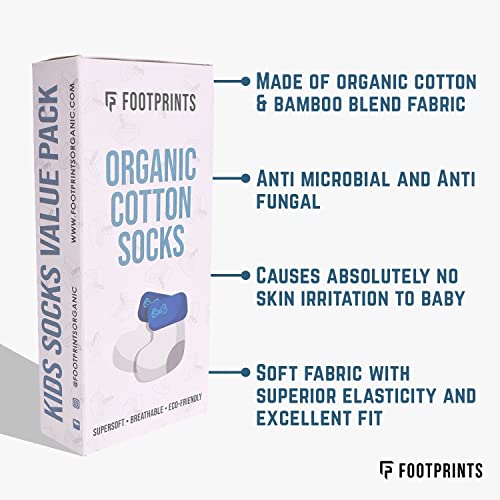 FOOTPRINTS Baby Boys' Organic Cotton Socks | Multicolour | Anti-Bacterial & Soft | Pack of 5 Pairs (3–5 Years) - Image 4