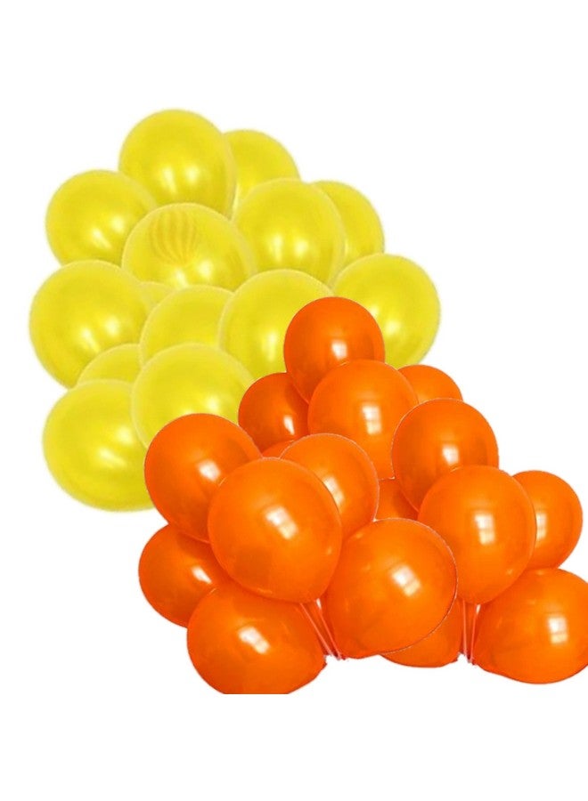 DUL DUL Yellow,Orange Color Metallic balloons for birthday/Party decoration 30 Pcs -Combo metallic balloons pack of 15 pcs Yellow 15 pcs Orange/Baby ShowerTheme party(YELLOW+ORANGE, 30)
