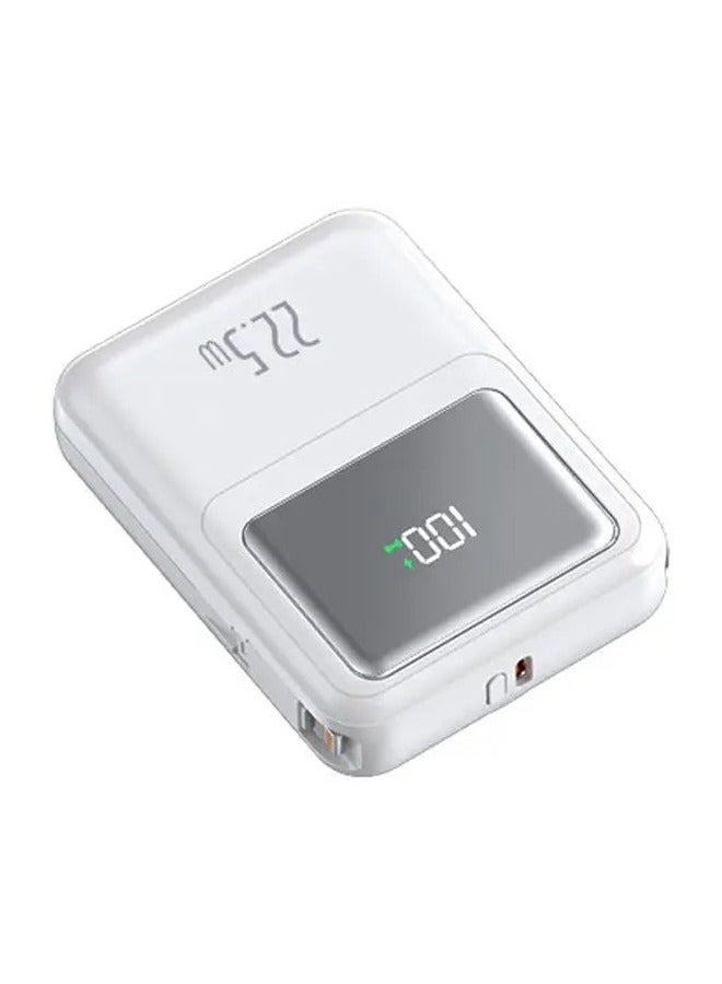 10000mAh, 22.5W wireless charging, magnetic three-in-one fast charging mobile power bank, Type-C, compatible with Huawei iPhone and Android, white - Image 1