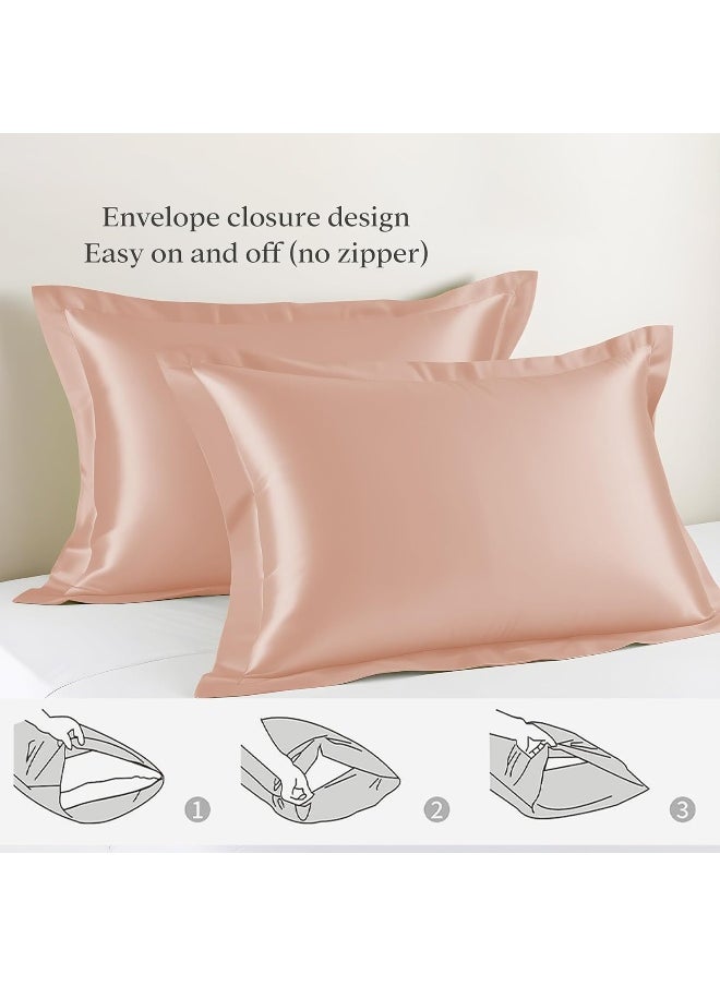 LINENWALAS Linenwalas Tencel Lyocell Duvet Cover Set, Eucalyptus Cooling Lightweight Silk Comforter Cover Set with Zipper Closure & Corner Ties (Rose Gold, Full)  - Image 3