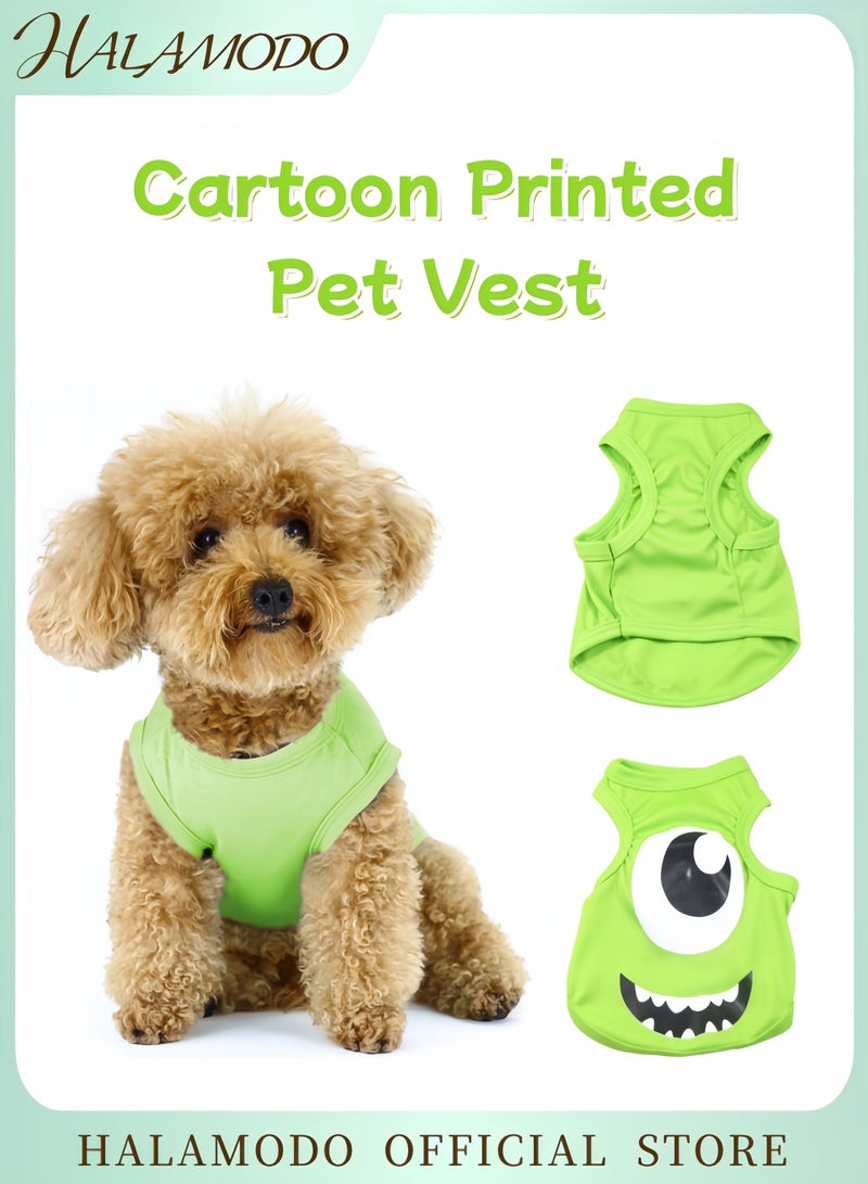 Generic Expressive Pet Vest Sleeveless Dog Shirt for Chihuahuas Yorkies Poodles Soft Cotton Pet Clothes Machine Washable T-Shirt for Small Dogs Cosplay Outfit  - Image 1