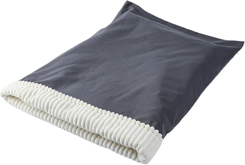 سرير نفق القط الرمادي ناعم من الفرو دافئ عش الكهف الدافئ مخبأ مريح للقطط المنزلية - Image 2