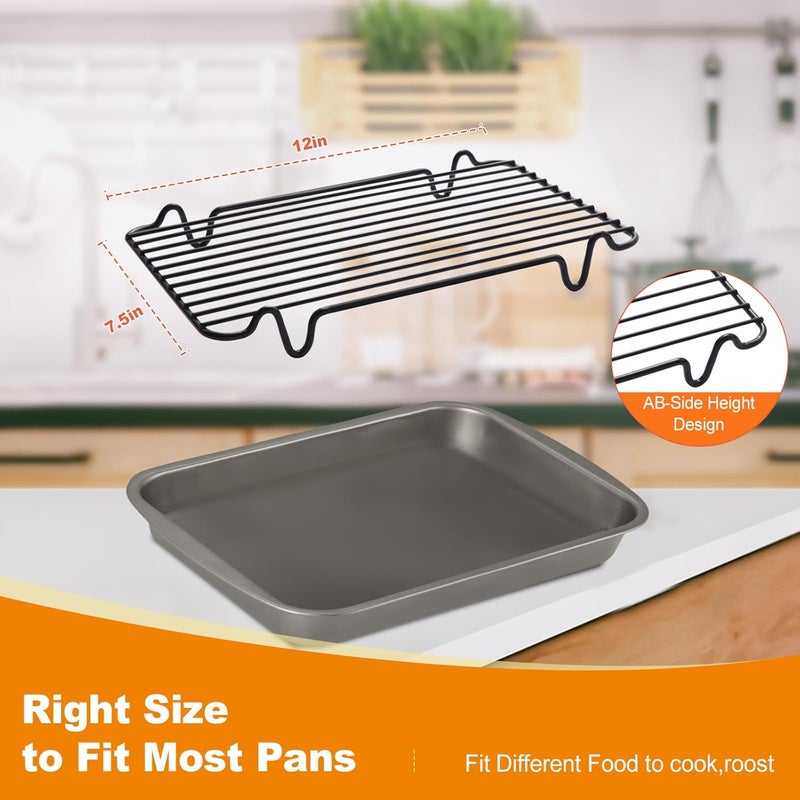 GESTONE Roasting Rack,Heavy Duty Turkey Rack Insert for Roasting Pan,Fit for Oven Cooking(12"x 7.5") - Image 2