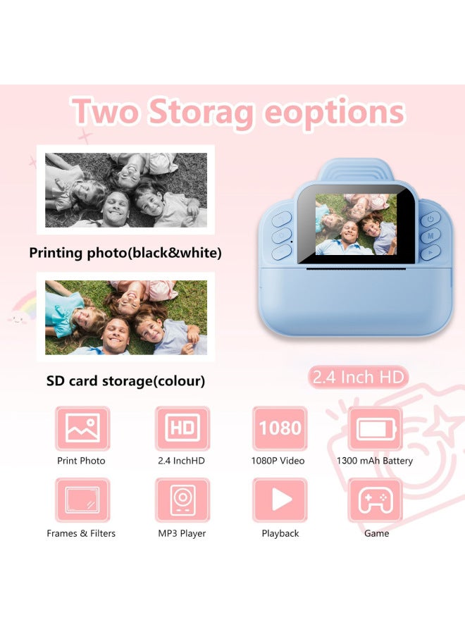 Puzzle Children's Camera Photo Printing Camera Print HD Thermal Children's Photo Camera-Color:Purple + 32g Memory Card - Image 3