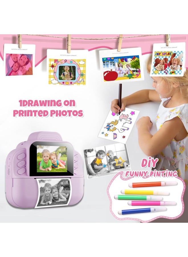Puzzle Children's Camera Photo Printing Camera Print HD Thermal Children's Photo Camera-Color:Purple + 32g Memory Card - Image 5