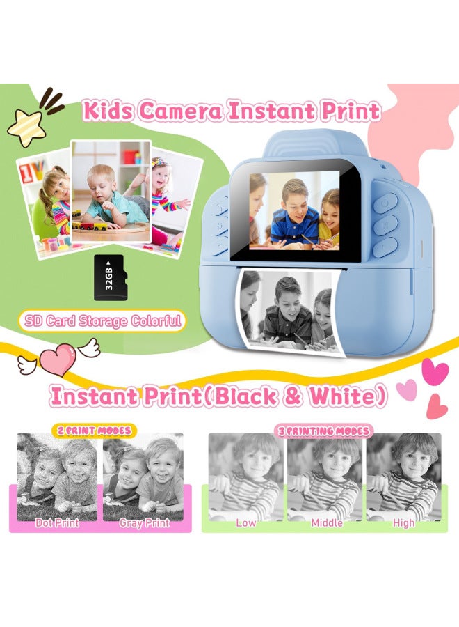 Puzzle Children's Camera Photo Printing Camera Print HD Thermal Children's Photo Camera-Color:Purple + 32g Memory Card - Image 4