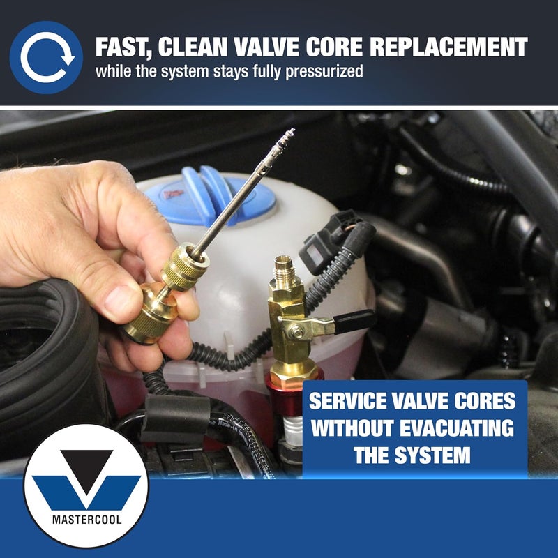 MASTERCOOL 81490 R134a Valve Core Remover & Installer – Service Valve Cores Under Pressure – Compact Tool for Automotive A/C Systems with Internal Shutoff - Image 2