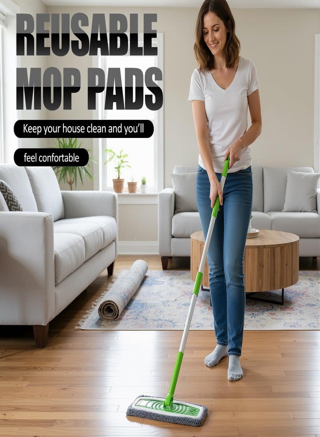 Teecyhooo 18 Pcs Reusable Microfiber Mop Pads Compatible with Swiffer Sweeper Mop and 2 Mesh Laundry Bag Washable Replacement Dry Wet Pads Refill for Floor Clean (Grey) - Image 4