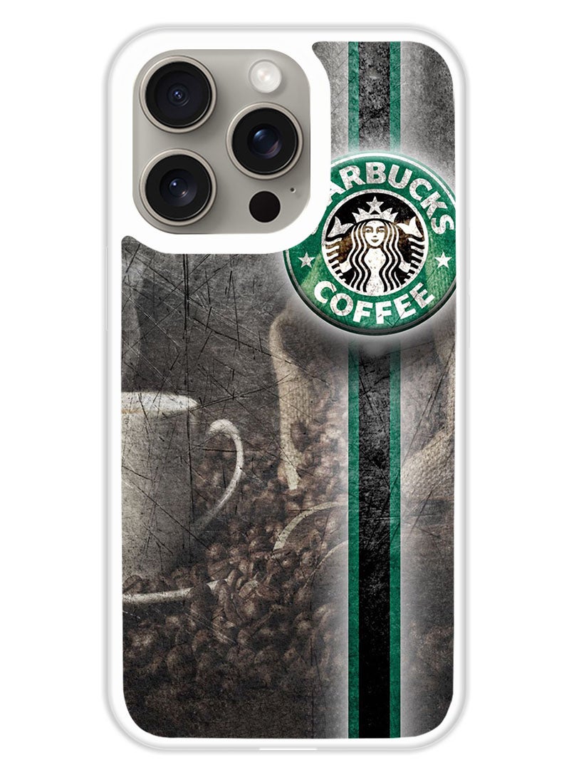 Theodor Protective Case Cover For APPLE IPHONE 15 Pro StarBucks 4 (White Bumper) - Image 1