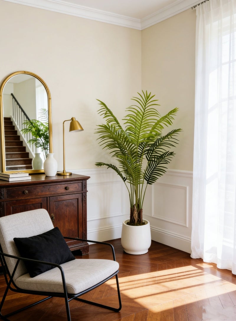 Artificial Palm Tree 4FT ，Large Faux Trees for Indoor,Fake Tropical Areca Floor Plant in Pot, for Modern Home Decor and Housewarming Gift - Image 1