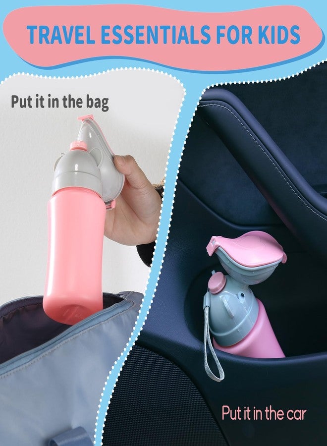 ONEDONE Portable Urinal for Kids 17 OZ Pee Bottle with Clean Brush Travel Urinal for Kids Baby Child Pee Cup for Girls Emergency Toilet for Camping Car Travel and Kid Potty Training (Pink) - Image 5
