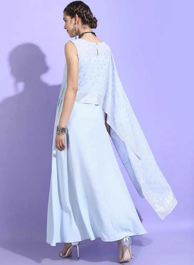 Vishudh Vishudh Women Blue Solid Maxi Top