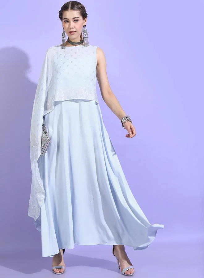 Vishudh Vishudh Women Blue Solid Maxi Top