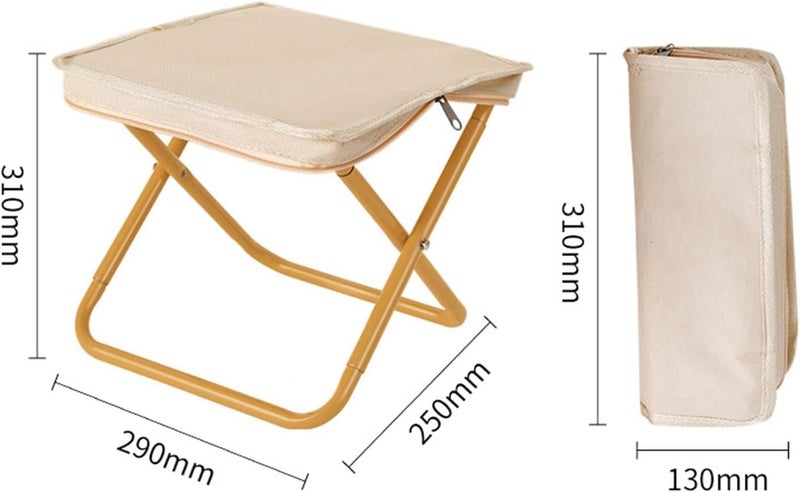 GLITZEN GLITZEN Portable Folding Stool with Pouch Aluminum Alloy Bracket Lightweight Zipper Packed Folding Chair Lightweight Camping Stool for Outdoor Backpacking Travel Hiking Fishing  - Image 2
