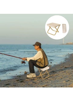 GLITZEN GLITZEN Portable Folding Stool with Pouch Aluminum Alloy Bracket Lightweight Zipper Packed Folding Chair Lightweight Camping Stool for Outdoor Backpacking Travel Hiking Fishing  - Image 4