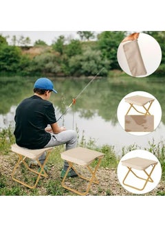 GLITZEN GLITZEN Portable Folding Stool with Pouch Aluminum Alloy Bracket Lightweight Zipper Packed Folding Chair Lightweight Camping Stool for Outdoor Backpacking Travel Hiking Fishing  - Image 5