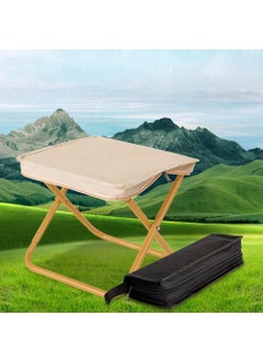 GLITZEN GLITZEN Portable Folding Stool with Pouch Aluminum Alloy Bracket Lightweight Zipper Packed Folding Chair Lightweight Camping Stool for Outdoor Backpacking Travel Hiking Fishing  - Image 1