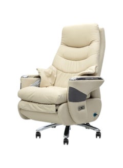 SILA Electric Leather Recliner Boss  Chair – Adjustable Height, Footrest & Tilt | Massage Function with Remote | Beige Luxury PU Leather Upholstery  - Image 2