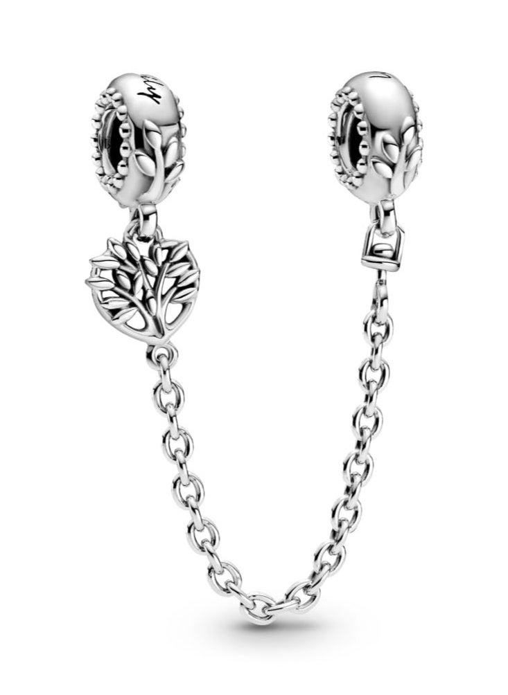 Pandora Violet - PANDORA Heart Family Tree Safety Chain Pendant 925 Sterling Silver - Image 1