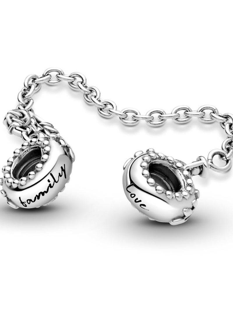 Pandora Violet - PANDORA Heart Family Tree Safety Chain Pendant 925 Sterling Silver - Image 1