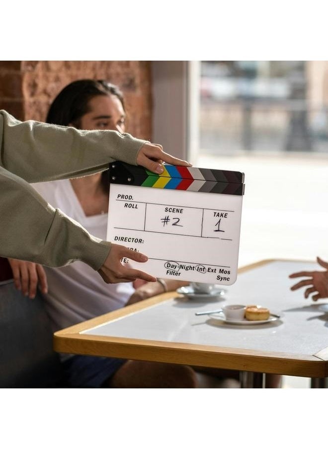 Generic Acrylic Directors Clapboard Film Clapper Board Cut Action Scene Slates, Multicolor  - Image 2