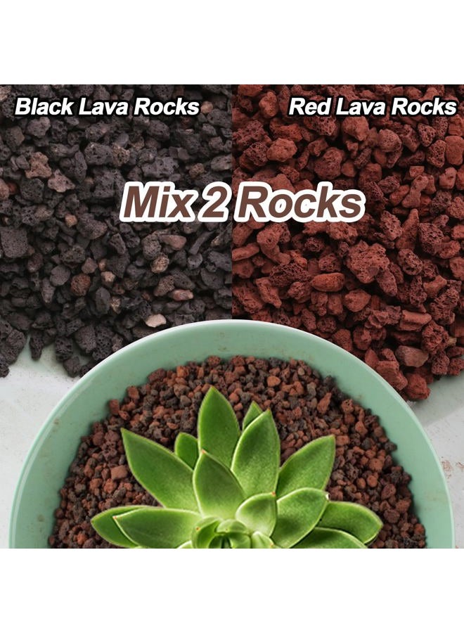 CJGQ 3lb Mix Lava Rocks for Plants - Horticultural Volcanic Rock Gravel for Landscaping, Succulents, Bonsai, Vase Fillers, Terrarium Plants, Top Dressing - Image 2