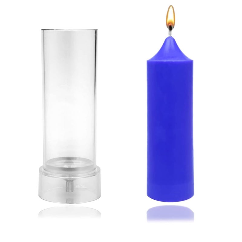 ShoppeeCity Long Tapered Sleek Pillar Candle Mold I Round Head Rod Cylinder Acrylic Candlestick Wax Beeswax Mold I for DIY Handmade Ornament Aromatherapy Cake Home Party Dcor Art Craft Making 38X13 CM - Image 1