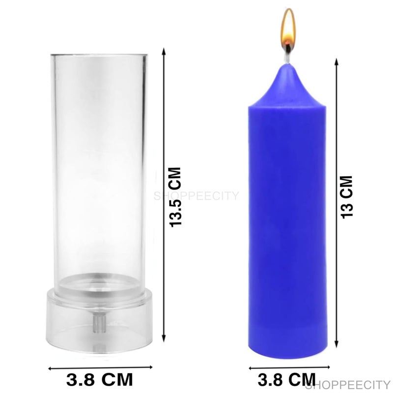 ShoppeeCity Long Tapered Sleek Pillar Candle Mold I Round Head Rod Cylinder Acrylic Candlestick Wax Beeswax Mold I for DIY Handmade Ornament Aromatherapy Cake Home Party Dcor Art Craft Making 38X13 CM - Image 3