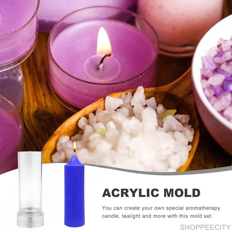 ShoppeeCity Long Tapered Sleek Pillar Candle Mold I Round Head Rod Cylinder Acrylic Candlestick Wax Beeswax Mold I for DIY Handmade Ornament Aromatherapy Cake Home Party Dcor Art Craft Making 38X13 CM - Image 4