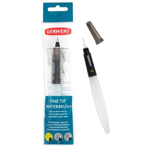 Derwent Fine Tip Waterbrush with Clear Water Barrel - Image 1