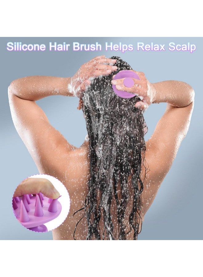 DUAIU DUAIU Hair Brush Set, 13PCS Hair Brushes and Hair Combs for Women, Vented Deangler Brush Slick Back Brush Wide Tooth Comb Spray Bottles Hair Styling Tools (PURPLE) - Image 2