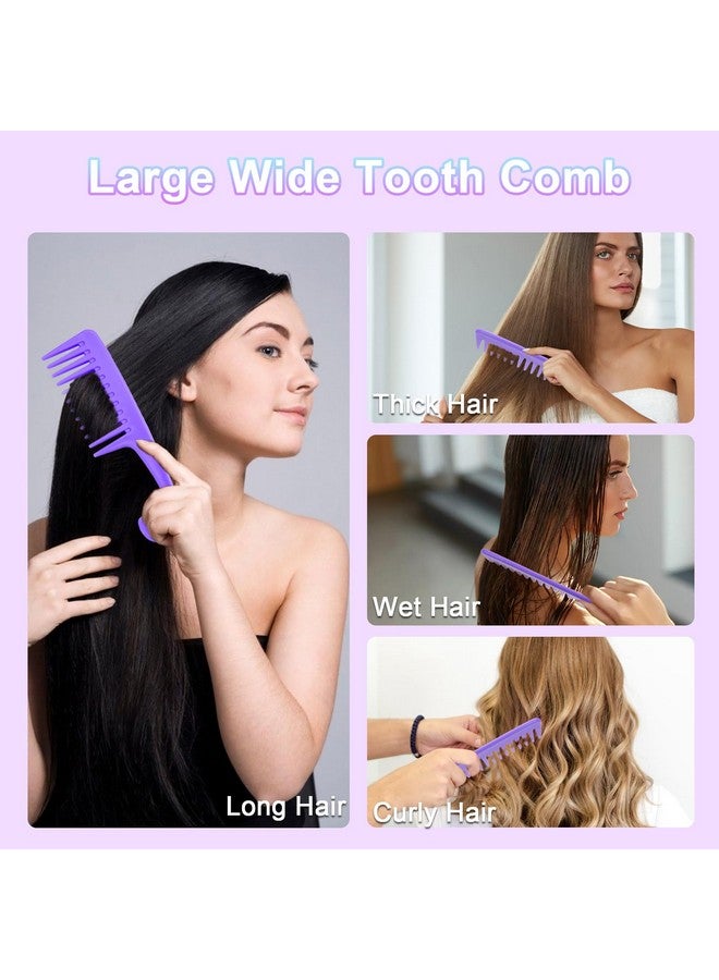 DUAIU DUAIU Hair Brush Set, 13PCS Hair Brushes and Hair Combs for Women, Vented Deangler Brush Slick Back Brush Wide Tooth Comb Spray Bottles Hair Styling Tools (PURPLE) - Image 4