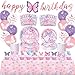 BOLAKE Butterfly Birthday Party Supplies Decorations Tableware Set Serves 25 Butterfly Disposable Paper Plates Napkins Cups Cake Toppers Tablecloth Banner and Balloons for Butterfly Decorations - Image 3