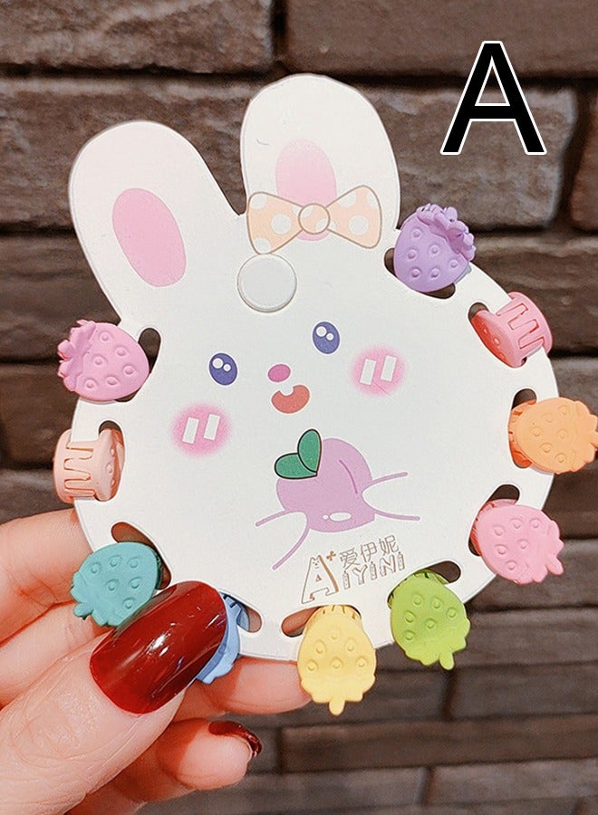NIBEMINENT Hairpin Gripping Clip Girl Baby Lovely Cute Colour 10PCS/SET Strawberry Crown Star Mickey Mouse Rabbit Daisy Flower - Image 2
