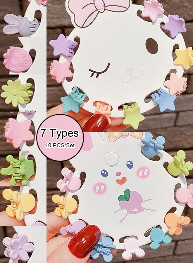 NIBEMINENT Hairpin Gripping Clip Girl Baby Lovely Cute Colour 10PCS/SET Strawberry Crown Star Mickey Mouse Rabbit Daisy Flower - Image 1