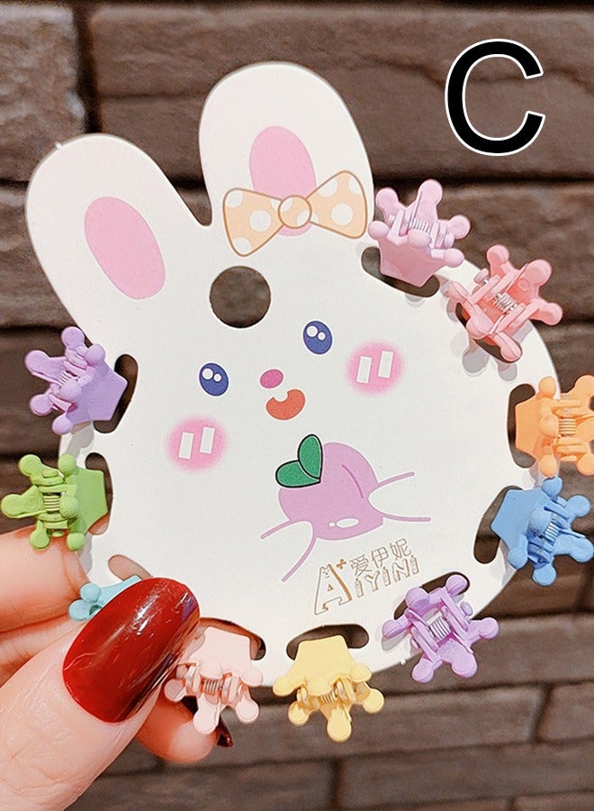 NIBEMINENT Hairpin Gripping Clip Girl Baby Lovely Cute Colour 10PCS/SET Strawberry Crown Star Mickey Mouse Rabbit Daisy Flower - Image 4