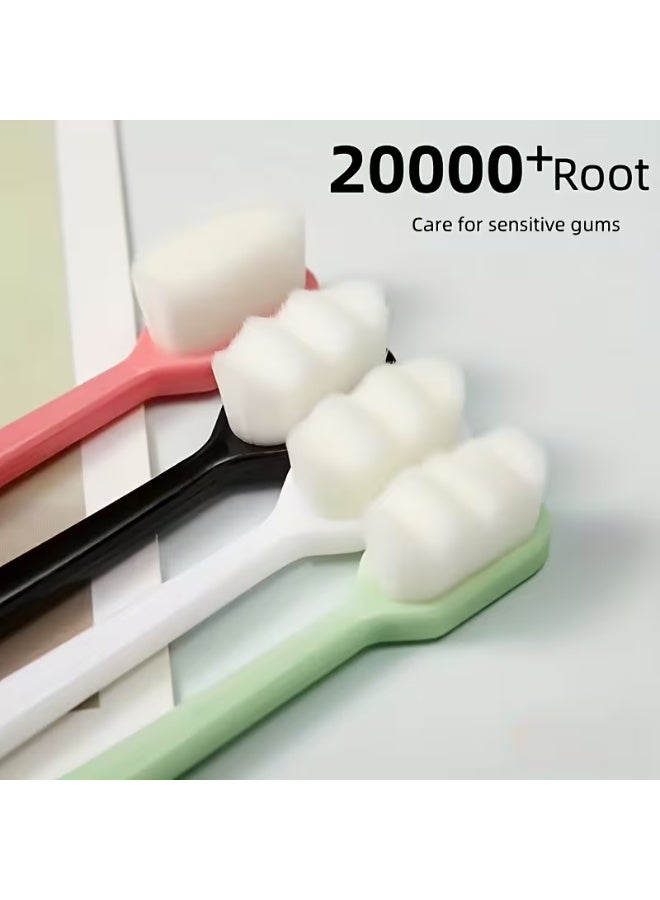aeen 4PCS Ultra Soft Manual Toothbrushes with 20,000 Microfiber Bristles – Gentle Sensitive Teeth & Gum Care Toothbrushes for Plaque Removal - Image 2